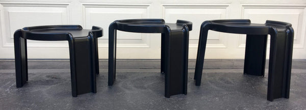 Kartell Binasco Italy Nest of 3 retro nest of tables black