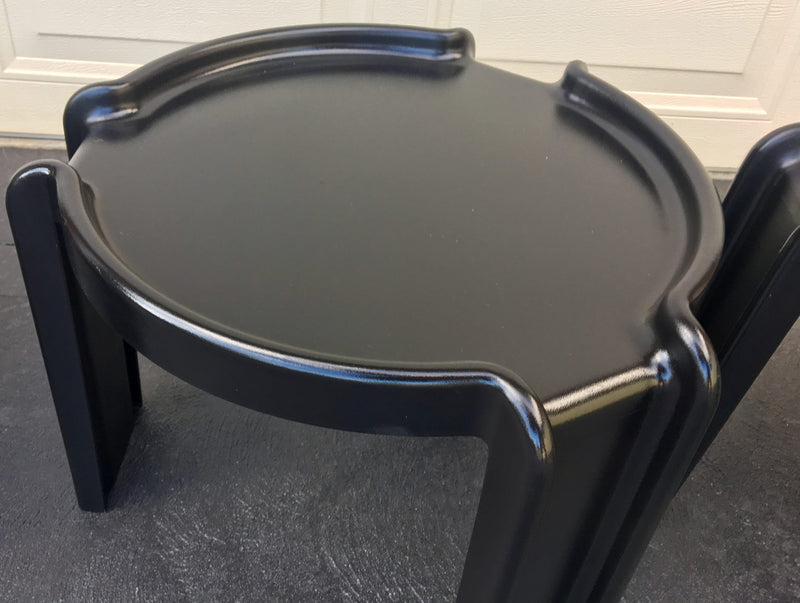 Kartell Binasco Italy Nest of 3 retro nest of tables black