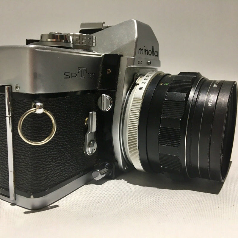 Minolta film 35mm camera SRT 101 with 3 lenses & accessories Japan