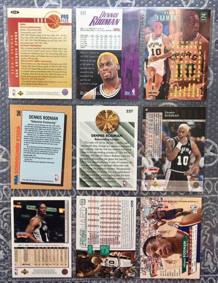 Dennis Rodman nba basketball bulk cards x 25 bulls pistons rare