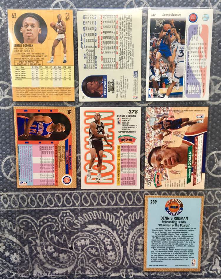 Dennis Rodman nba basketball bulk cards x 25 bulls pistons rare