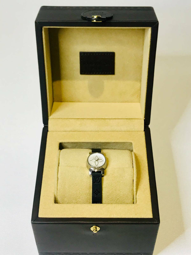 Used Louis Vuitton ladies wrist watch Tambour XS Bijou Blanch Genuine
