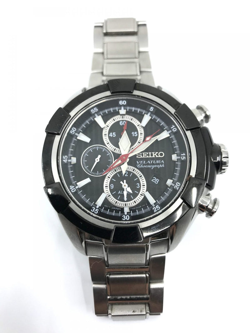 58 Seiko Velatura watch used chronograph quartz stainless steel date 