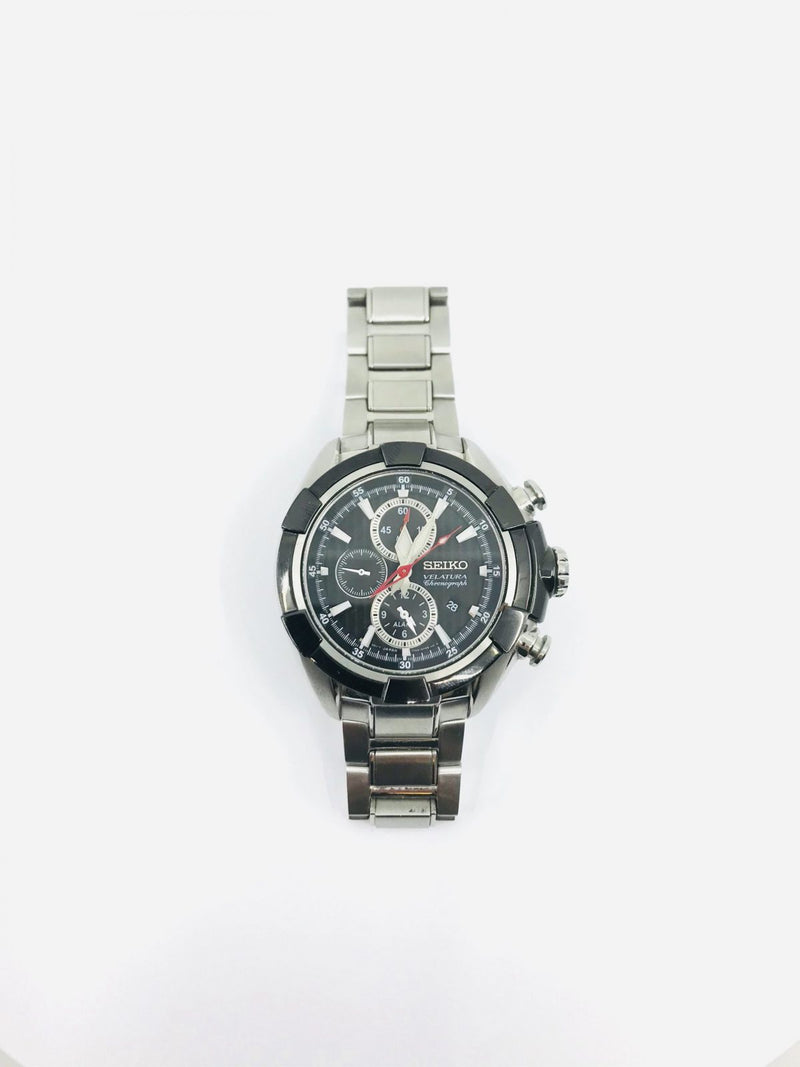 58 Seiko Velatura watch used chronograph quartz stainless steel date 