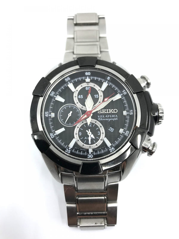 58 Seiko Velatura watch used chronograph quartz stainless steel date 