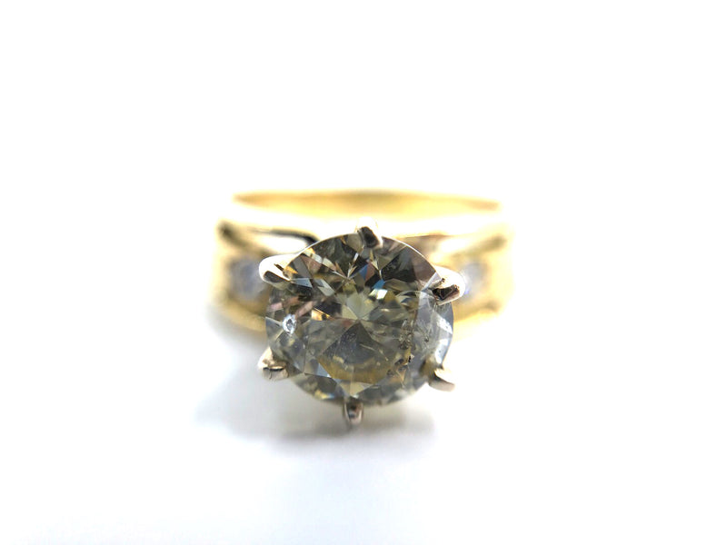 18ct yellow white gold solitaire brilliant cut diamond ring evaluation value $20k