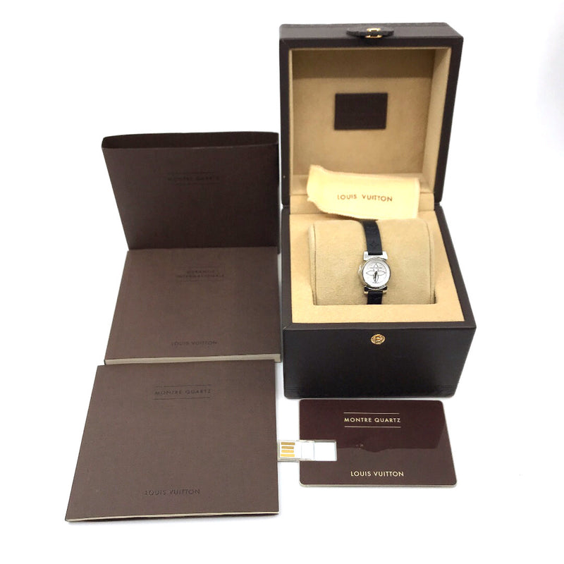 Used Louis Vuitton ladies wrist watch Tambour XS Bijou Blanch Genuine