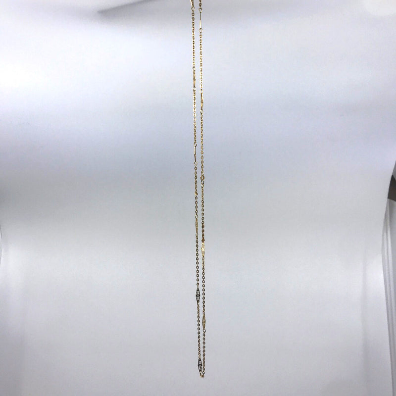 18ct gold solid flat link cable chain necklace 10.7g 88cm vintage italy made