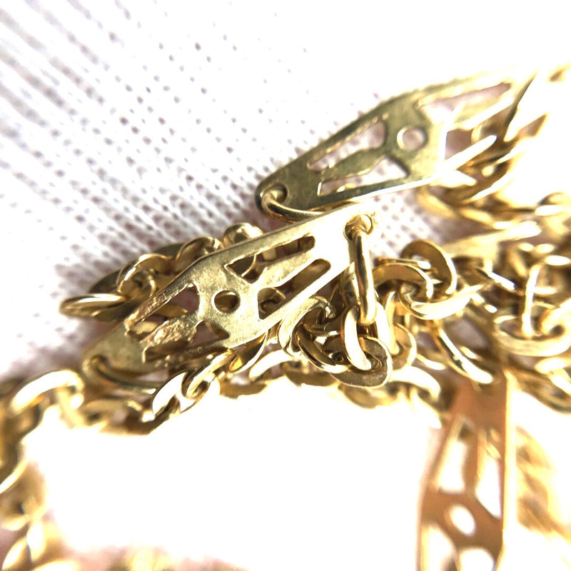 18ct gold solid flat link cable chain necklace 10.7g 88cm vintage italy made