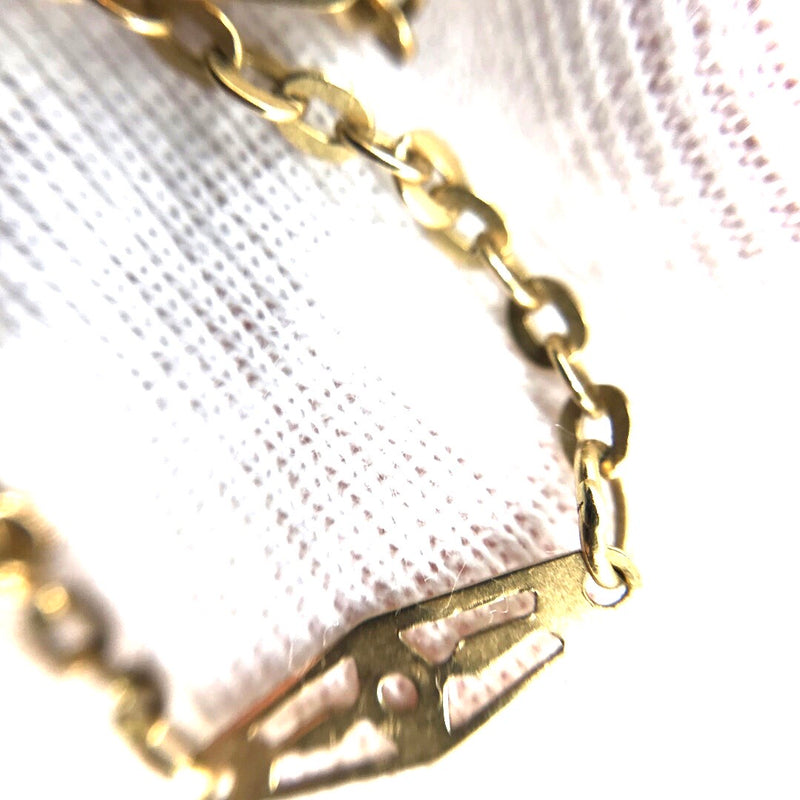 18ct gold solid flat link cable chain necklace 10.7g 88cm vintage italy made