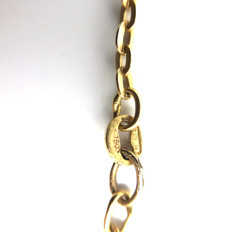 18ct gold solid flat link cable chain necklace 10.7g 88cm vintage italy made