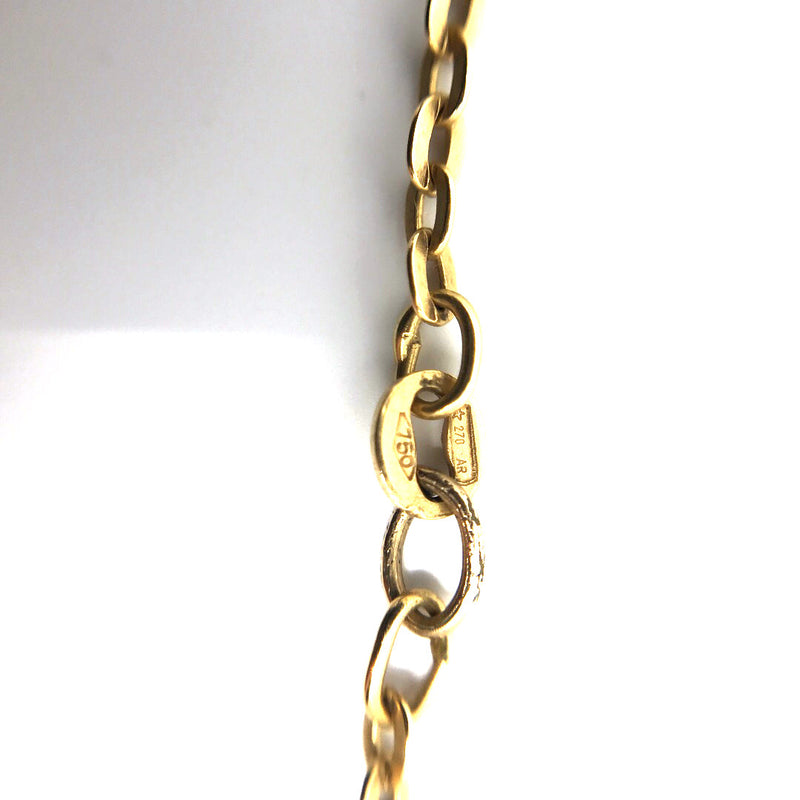 18ct gold solid flat link cable chain necklace 10.7g 88cm vintage italy made