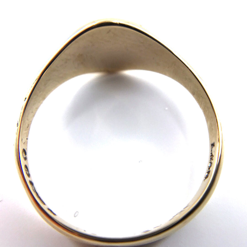 Oval 9ct yellow gold gents mens signet ring size R England London 1960s initials BB