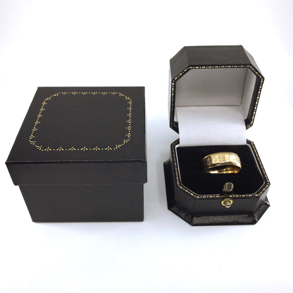 Star 18ct yellow gold gents mens signet ring size R England Birmingham 1970s