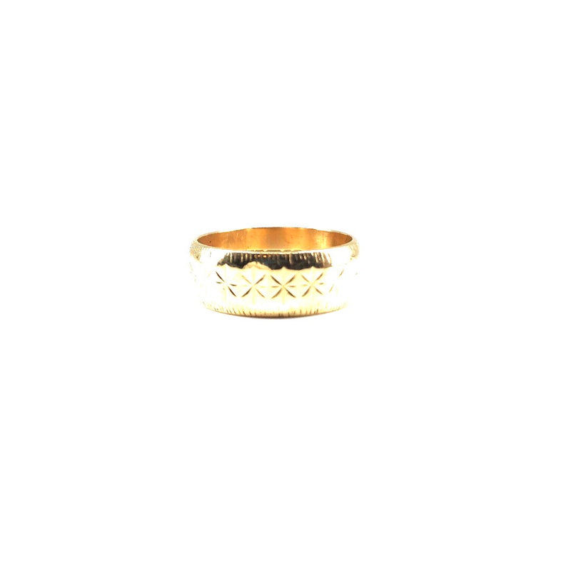 Star 18ct yellow gold gents mens signet ring size R England Birmingham 1970s