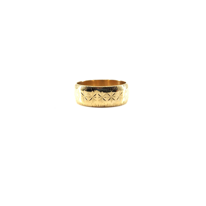 Star 18ct yellow gold gents mens signet ring size R England Birmingham 1970s