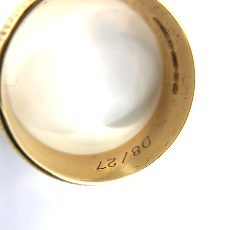 Star 18ct yellow gold gents mens signet ring size R England Birmingham 1970s