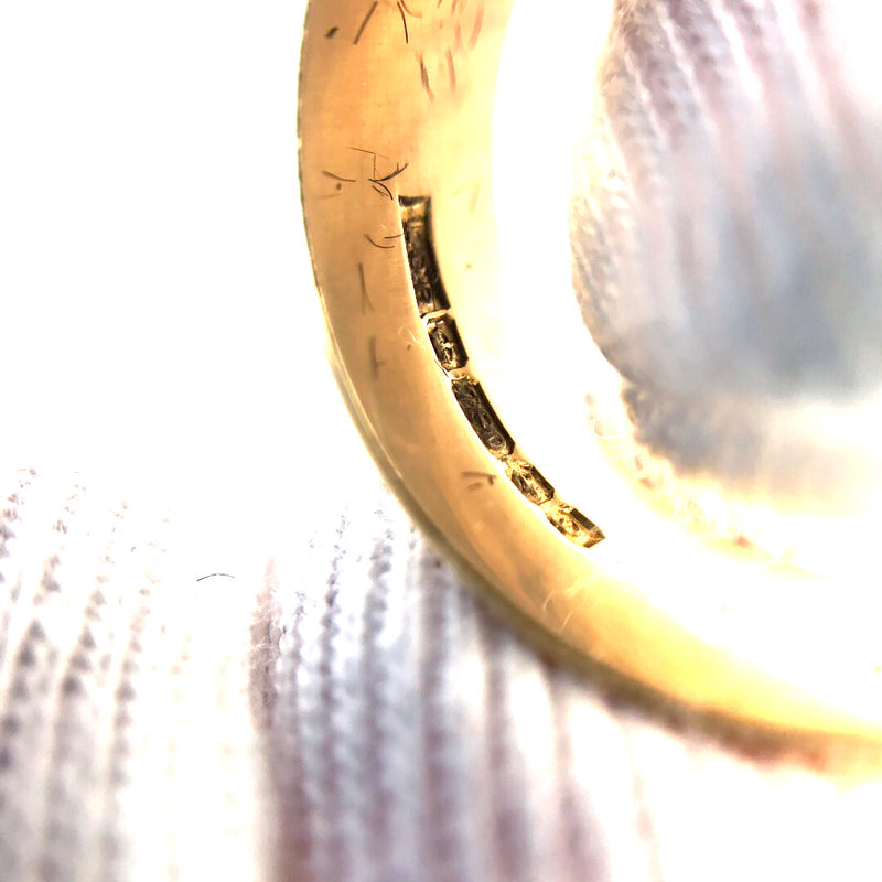 Star 18ct yellow gold gents mens signet ring size R England Birmingham 1970s