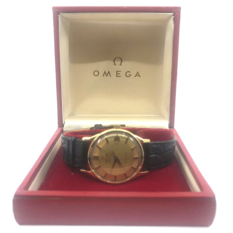 Pie Pan Omega 18K gold constellation mens wrist watch vintage rare restored serviced automatic 1960s 24 Jewels