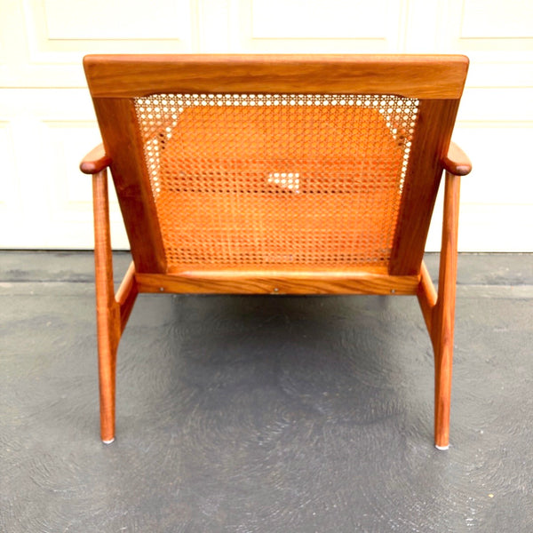 Parker rattan low armchair genuine 1960s restored MCM blackwood