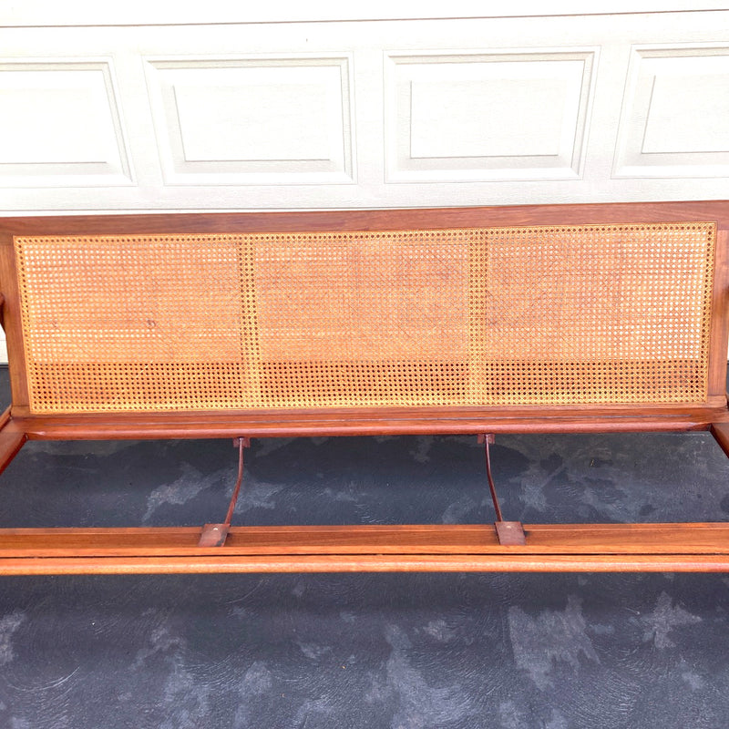 Parker rattan low 3 seater couch lounge genuine 1960s restored MCM blackwood