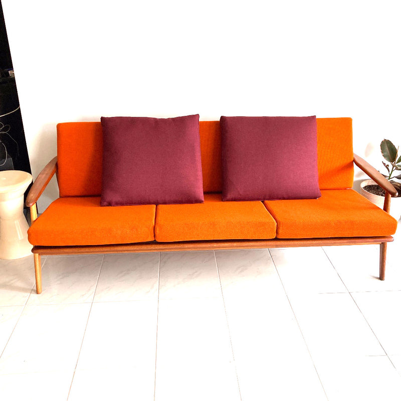 Parker rattan low 3 seater couch lounge genuine 1960s restored MCM blackwood