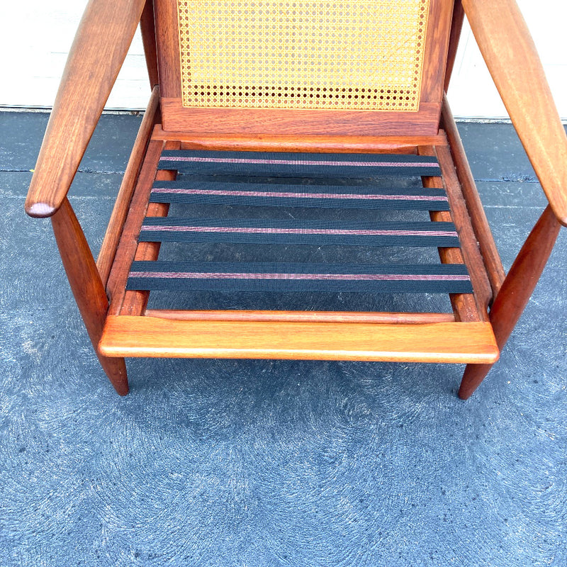Rare Parker low line wraparound armchair genuine 1960s restored MCM rattan
