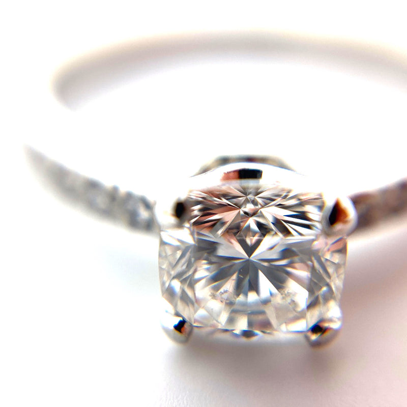 Tiffany & Co Novo Platinum diamond engagement ring matching brilliant cut diamond wedding ring