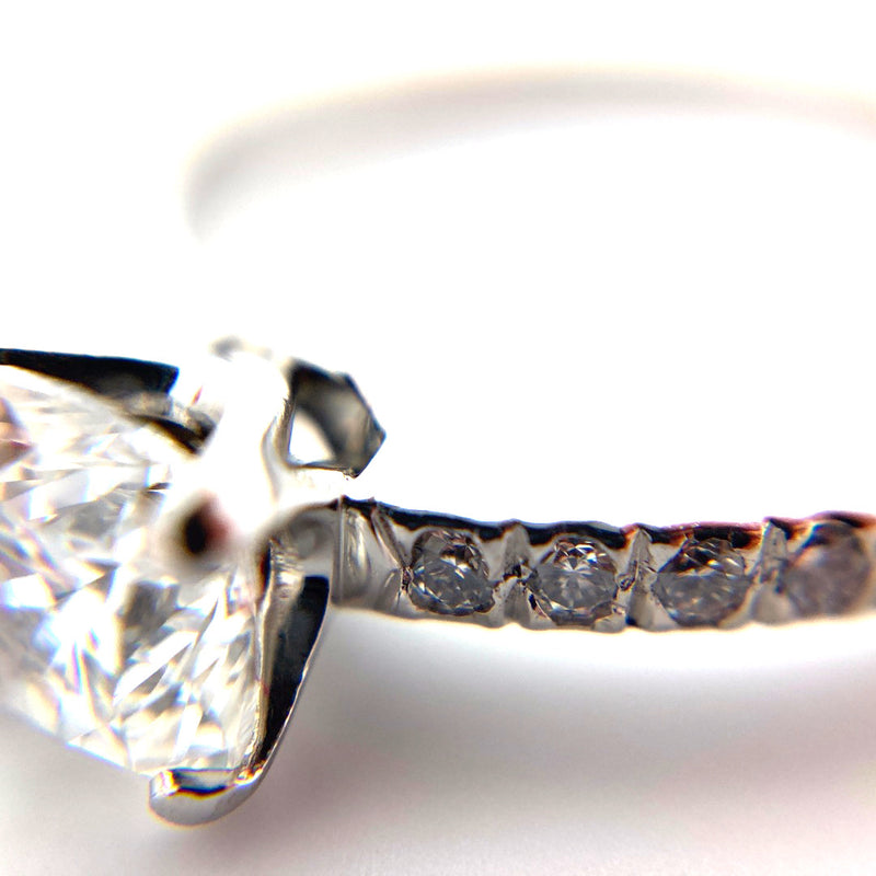 Tiffany & Co Novo Platinum diamond engagement ring matching brilliant cut diamond wedding ring