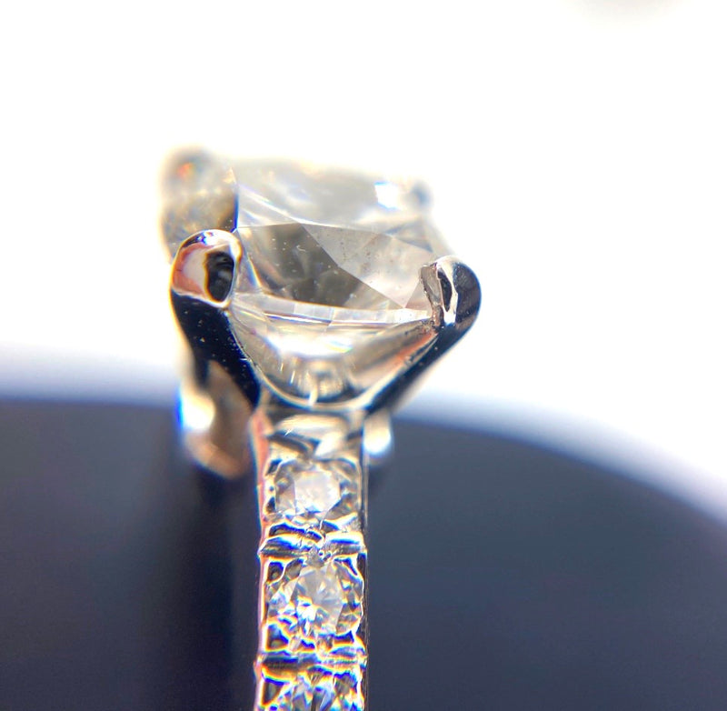 Tiffany & Co Novo Platinum diamond engagement ring matching brilliant cut diamond wedding ring