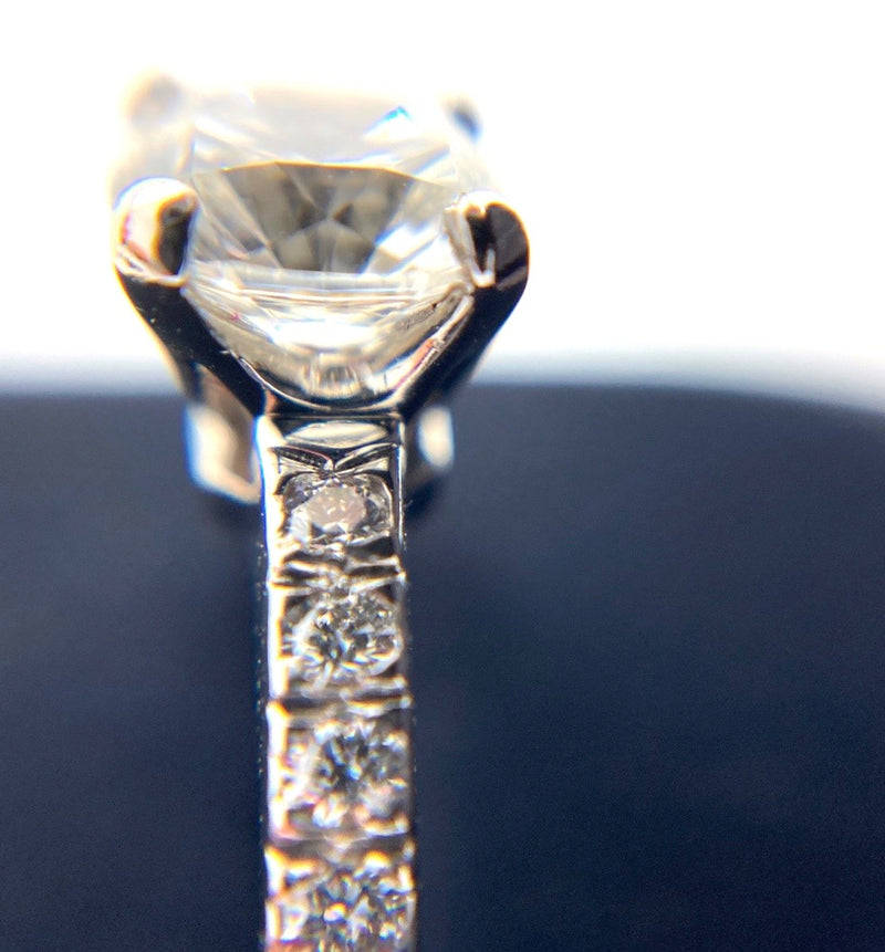 Tiffany & Co Novo Platinum diamond engagement ring matching brilliant cut diamond wedding ring