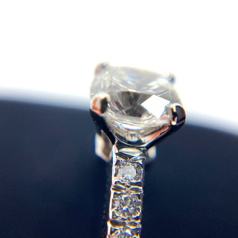 Tiffany & Co Novo Platinum diamond engagement ring matching brilliant cut diamond wedding ring