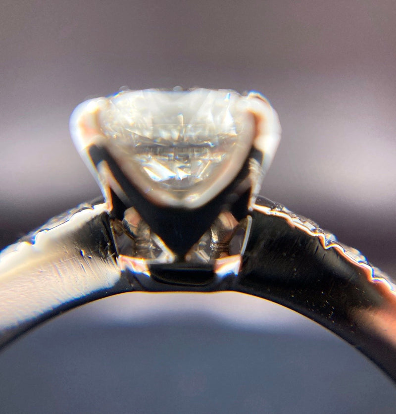 Tiffany & Co Novo Platinum diamond engagement ring matching brilliant cut diamond wedding ring