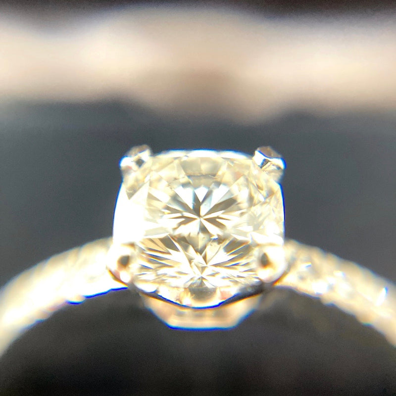 Tiffany & Co Novo Platinum diamond engagement ring matching brilliant cut diamond wedding ring