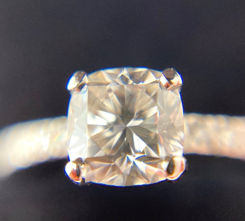 Tiffany & Co Novo Platinum diamond engagement ring matching brilliant cut diamond wedding ring
