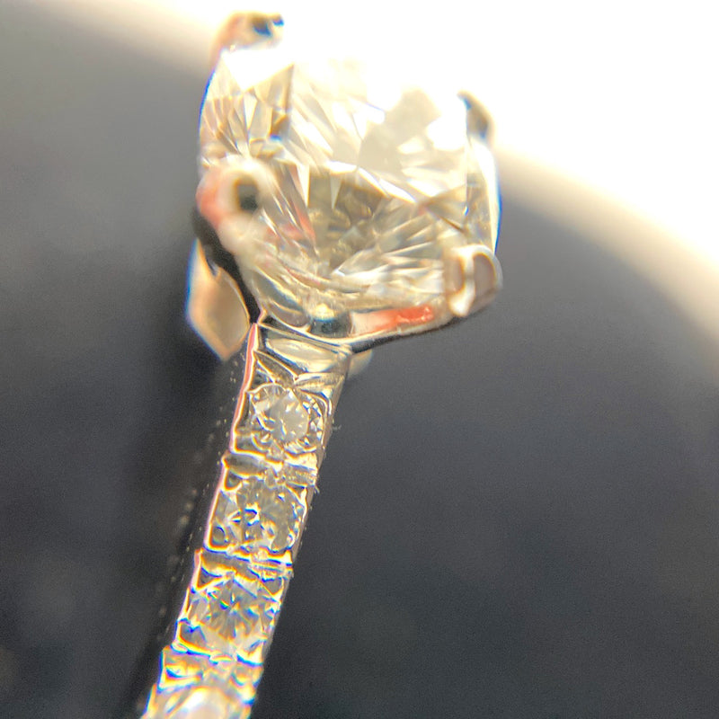 Tiffany & Co Novo Platinum diamond engagement ring matching brilliant cut diamond wedding ring