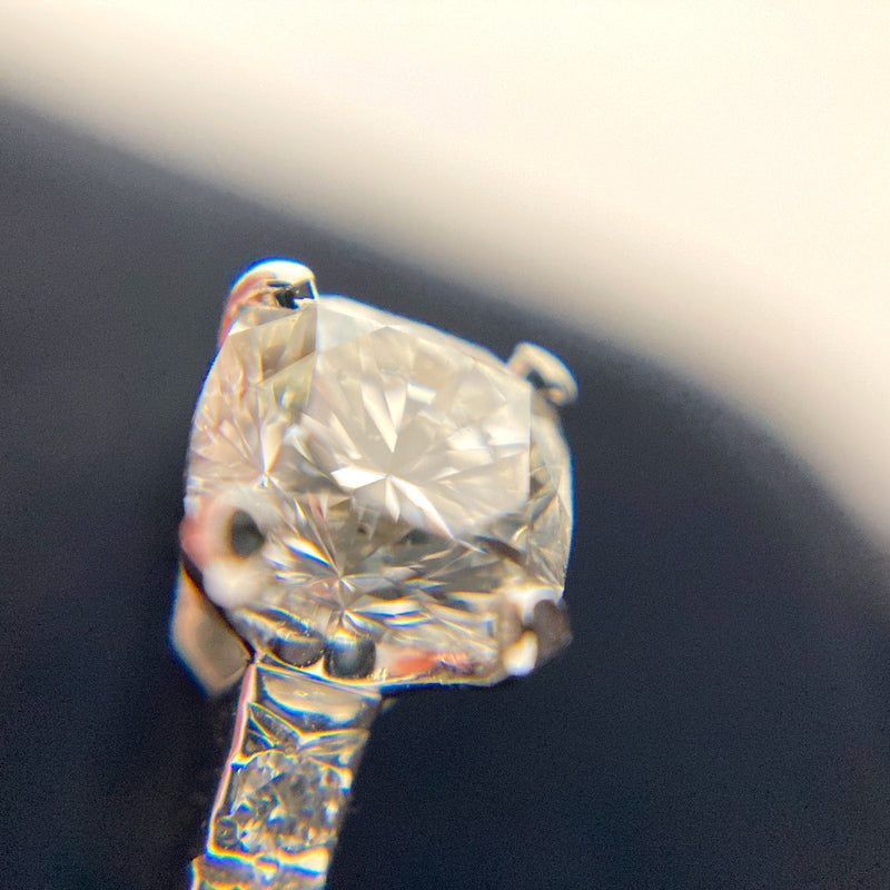 Tiffany & Co Novo Platinum diamond engagement ring matching brilliant cut diamond wedding ring