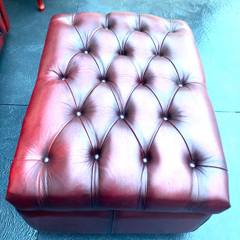 Vintage Chesterfield Leather Ox Blood Gascoigne 4 piece lounge suite restored