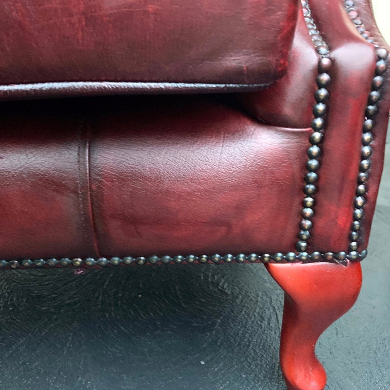 Vintage Chesterfield Leather Ox Blood Gascoigne 4 piece lounge suite restored