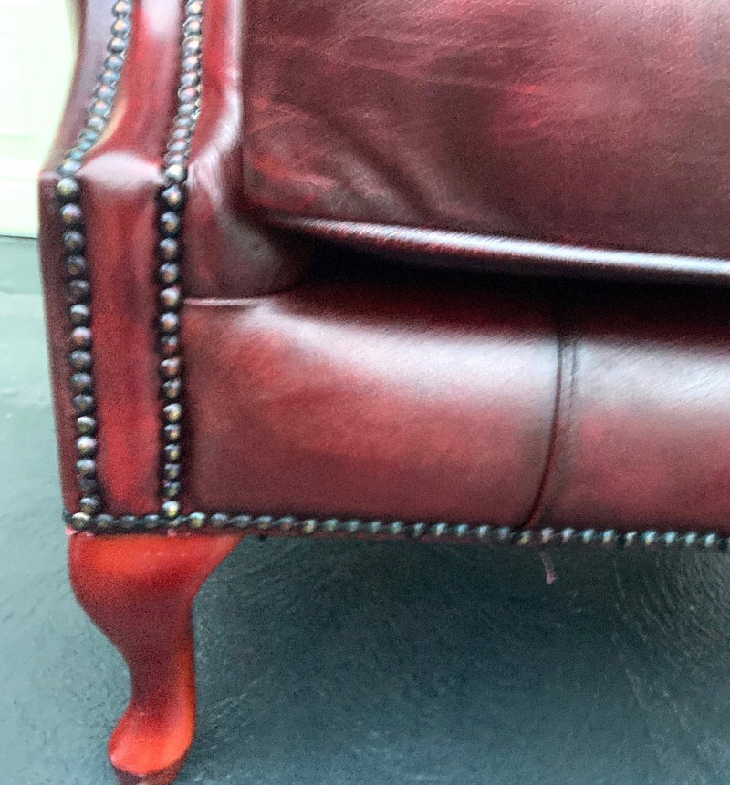 Vintage Chesterfield Leather Ox Blood Gascoigne 4 piece lounge suite restored
