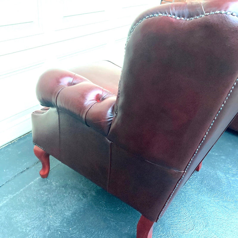 Vintage Chesterfield Leather Ox Blood Gascoigne 4 piece lounge suite restored