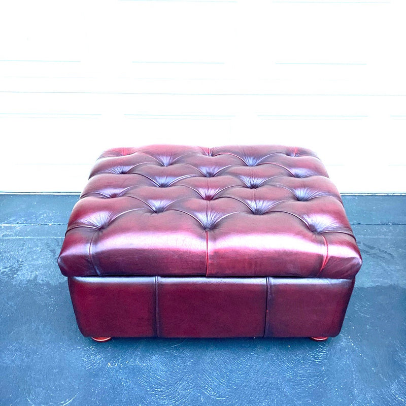Vintage Chesterfield Leather Ox Blood Gascoigne 4 piece lounge suite restored