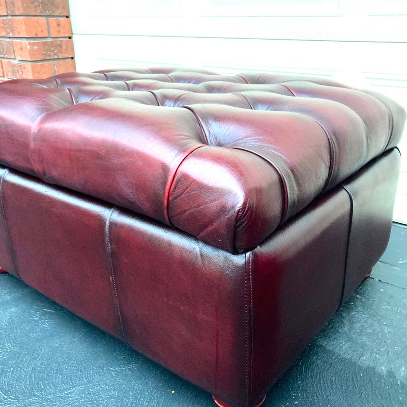 Vintage Chesterfield Leather Ox Blood Gascoigne 4 piece lounge suite restored