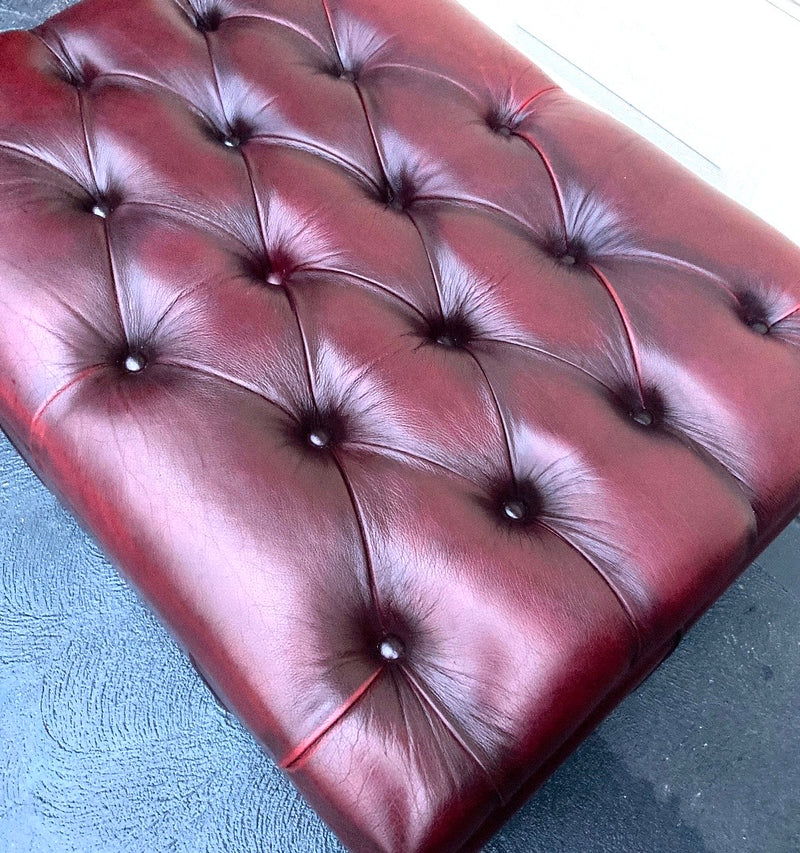 Vintage Chesterfield Leather Ox Blood Gascoigne 4 piece lounge suite restored