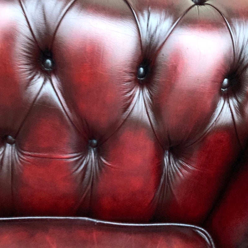 Vintage Chesterfield Leather Ox Blood Gascoigne 4 piece lounge suite restored