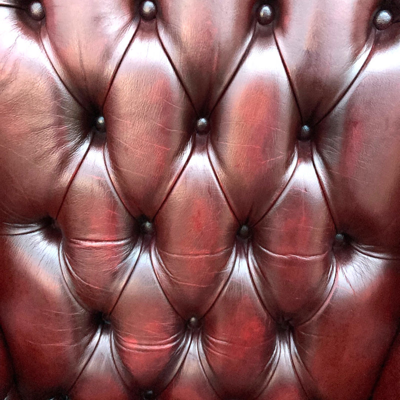 Vintage Chesterfield Leather Ox Blood Gascoigne 4 piece lounge suite restored