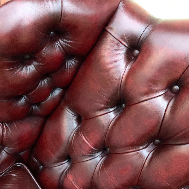 Vintage Chesterfield Leather Ox Blood Gascoigne 4 piece lounge suite restored