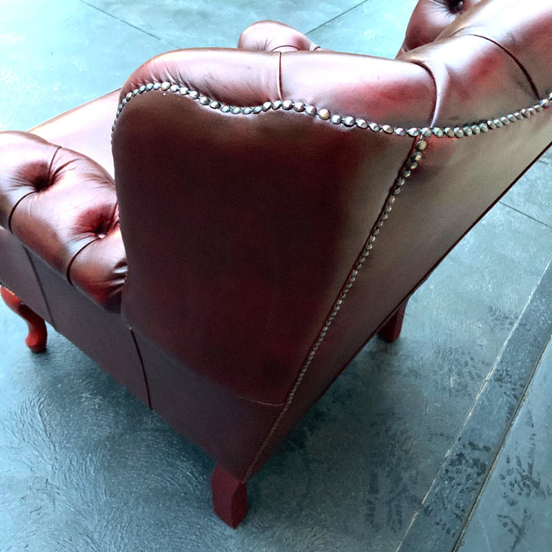 Vintage Chesterfield Leather Ox Blood Gascoigne 4 piece lounge suite restored