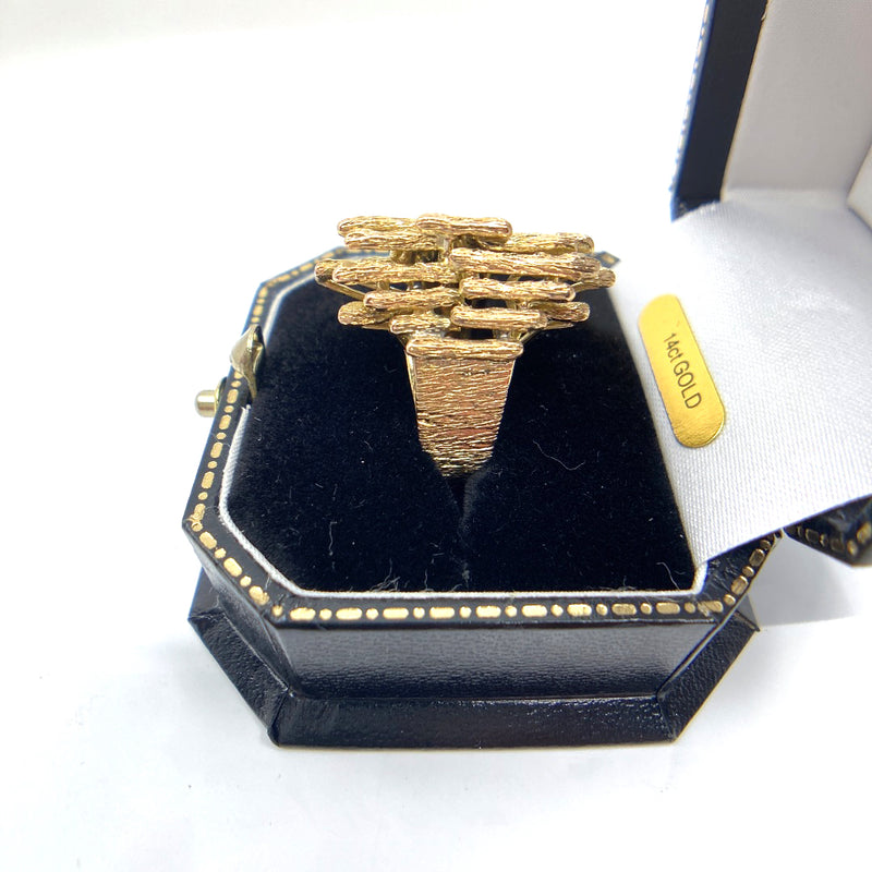 14ct solid gold mid century unisex ring Size N Game of thrones 1970s