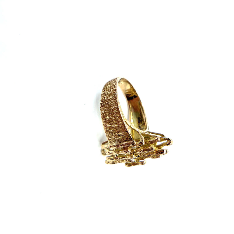 14ct solid gold mid century unisex ring Size N Game of thrones 1970s